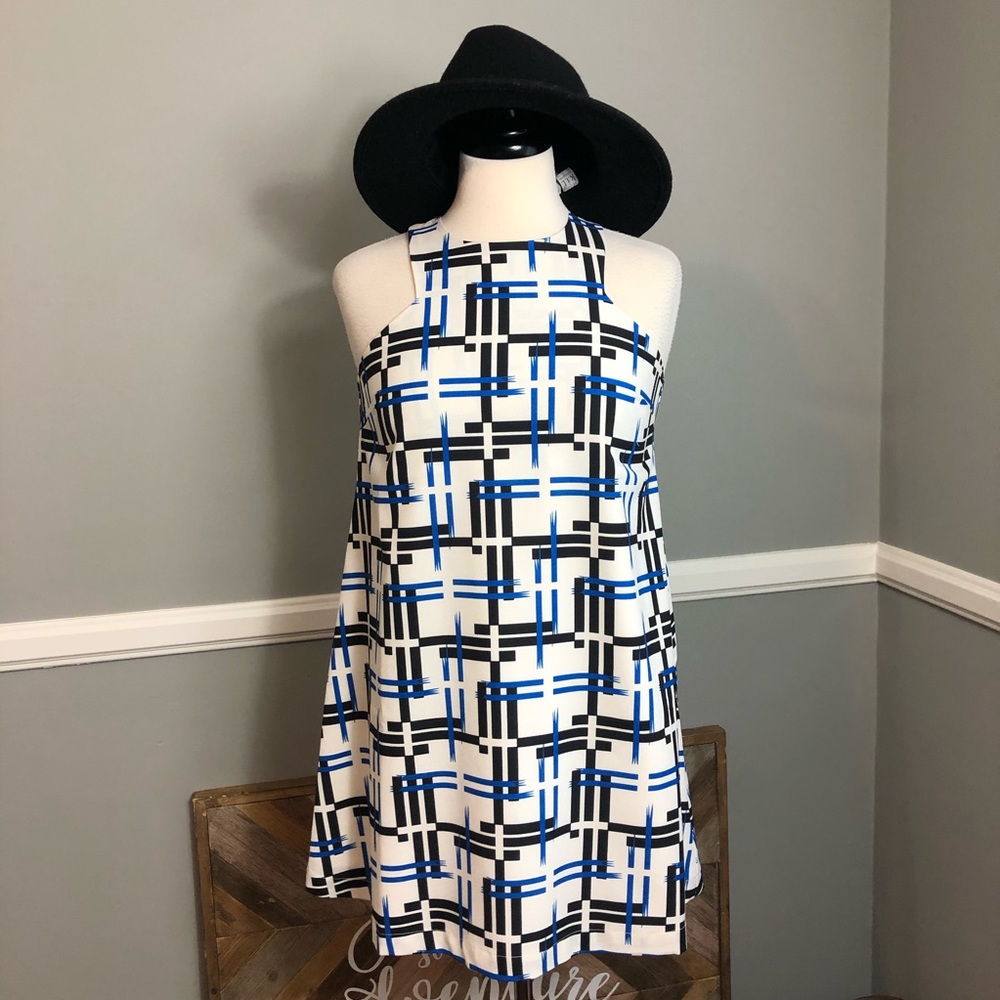 J.O.A.  mini dress with black and blue